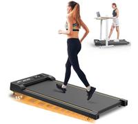 Walking Pad with Incline, 15% Under Desk Treadmill with Remote Control & LED Display, 1-6 km/h Incline Treadmill, 2.5 HP Running Machine for Home and Office, No Assembly