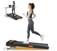 Walking Pad with Incline, 5% Incline Treadmills for Home and Office, 2.5HP Portable Under Desk Treadmill Running Walking Machine with LED Display Remote Control (Black-Auto incline)