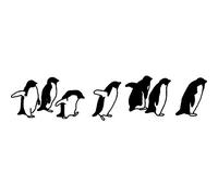 'Walking Penguins' Rubber Stamp - Unmounted Design for Crafting & Scrapbooking, A8 (RS00028338)