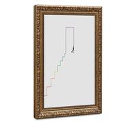 Walking People, Doors, Heaven, Rainbows, Minimalist Decorative Art Canvas Poster Bedroom Decor Landscape Office Room Decor Gift 16" L X 24" W