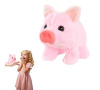 Walking Piggy Pet, Walking Electric Plush Pet Realistic Pig, Walking Piggy Interactive Moving Toy, Funny Twitch Nose Interactive Sensory Educational Toy for Toddler Easter Christmas Birthday (Pink)