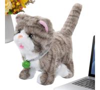 Walking Plush Cat - Intelligent Voice Response, 7 Inch Adorable Musical Kitten, Realistic Battery Operated Walking Mechanism, Internal Component Wellness Unit | Talking Toy for Boys & Girls