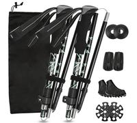 Walking Poles, 2 PCS Collapsible Hiking Poles, Foldable Trekking Poles110-125CM Adjustable,Telescopic, Ultralight Trekking Poles For Women Men Senior Backpacking, Hiking, Camping (Black)