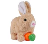 Walking Rabbit Figure, Smart Bunny Robot, Plush Animal with Animated Mouth, Fun Learning Doll for Children, Easter Gift Hare with Festive, Boys Girls Present Accessories for Holiday Birthday Christmas