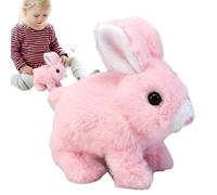 Walking Rabbit Toy - Electronic Plush Stuffed Bunny, Interactive Squeaky Sound Learning Companion, Soft Moving Animal Design | Educational Rabbit Toy For Car Home School Outdoor Play Activity Use