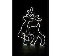 Shatchi Walking Reindeer Neon Effect Rope Light Silhouette Double Side 90 Cool White LEDs Christmas Outdoor Shatchi White