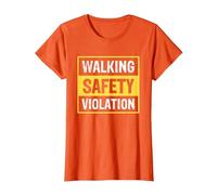 Walking Safety Violation T-Shirt, Women, Orange, X-Large