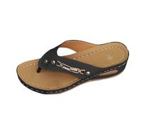 Walking Sandals Womens Flip Flops, Ladies Open Toe Wedge Slippers Arch Support Thong Sandal Wide Fit Toe Post Sandals Shower Sliders House Slippers Shoes Anti Slip Beach Slides