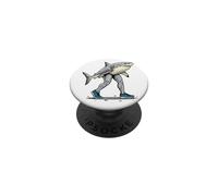 Walking Shark Human Legs Sneakers Funny PopSockets Adhesive PopGrip
