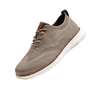 Walking Shoes for Men Oxfords Lace Up Comfortable Mesh Casual Sneaker Lace Up Gym Tennis Athletic Running Shoes Slip-On Cushion Sneakers (Beige, 11.5)