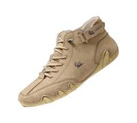 Walking Shoes for Men UK Sale Wide Fit Leisure High -Top Shoes Going Out Waterproof Fashion Short Boots Flat Shoes Pull On Mens Lace Up Shoes Mid Calf Anti Slip Low Heel Outdoor Hiking Booties