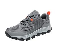 Walking Shoes Mens Light Weight, Breathable Mesh Sneakers Wtih Arch Support Lace Up Wedge Trainers Slip On Anti Slip Sneaker Outdoor Hiking Shoes with Arch Support Mountaineering Shoe Dark Gray