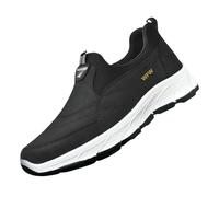 Walking Shoes Mens, Lightweight Orthopaedic Shoes Outdoor Hiking Trainers Shoe Slip On Waterproof Soft Bottom Sneaker Casual Comfortable Sneakers with Out Laces Outdoor Breathable Sports Shoe Black