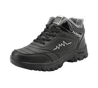 Walking Shoes Men's Winter Boots 2023 Outdoor Winter Warm Non-Slip Lined Lightweight Winter Shoes Comfortable Soft Snow Boots for People Middle Aged and Elderly People, a, 9 UK