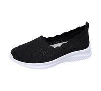 Walking Shoes Slip On Mesh Lightweight Women's Orthopaedic Mesh Summer Shoes Comfortable Breathable Trainers Seniors Health Shoes Non-Slip Slip On Trainers Outdoor Fitness Slip On Shoes, black, 9 UK