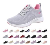 Walking Shoes Women Womens Trainers Wide Fit Wedge Trainers Breathable Mesh Orthopedic Running Sneakers Casual Arch Support Walking Shoes Comfortable Deals of The Day Sale Prime Women Grey 6.5