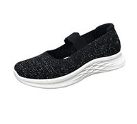 Walking Shoes Women's Casual Shoes Summer Mesh Breathable Lightweight Loafer Plain Soft Sole Non-Slip Comfortable Health Shoes Outdoor Hiking Summer Shoes for Elderly People 34-40 EU, black, 4 UK