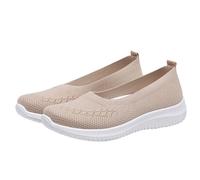 Walking Shoes Women's Lightweight Trainers Without Laces Mesh Lightweight Fabric Shoes Memory Foam Slip On Sneakers Comfortable Shoes Trainers Jogging Fitness Shoes Sports Hall Leisure Shoes, beige