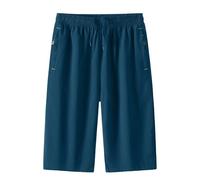 Walking Shorts for Men UK, Drawstring Loose Fit Chino Summer Beach with Elasticated Waist Mens Holiday Clothes Cargo Clothing (7XL, Dark Blue)