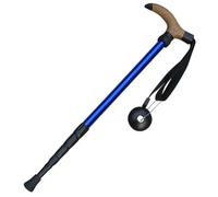 Walking Stick 20.5-43" Telescopic Aluminium Alloy Trekking Poles with Wood Handle, Spring Buffer, Mud Guard, Pointed Tip & Adjustable Wrist Strap for Climbing, Hiking, Seniors
