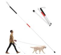 Walking Stick, 48.2in Portable Folding Walking Cane Aluminum Alloy Reflective Blind Elderly Guide Cane for The Blind Men Women