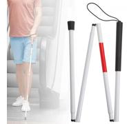Walking Stick, 48.8in Aluminium Alloy Folding Walking Sticks for Women & Men, Collapsible Cane with Night Reflective, Non-Slip Handle, Wear-Resistant Foot Pad