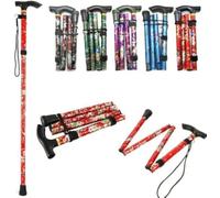 Walking Stick Adjustable and Foldable - Lightweight, Portable Cane for Elderly, Height Adjustable, Collapsible Travel Walking Cane with Ergonomic Handle and Anti-Slip Base - Black