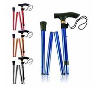 Walking Stick Adjustable & Folding Hiking Camping Cane with T Handle Nonslip Base Comfortable Grip Collapsible Walking Stick Mobility Extendable Stick for Men Women Senior Walking Accessory (1pc)