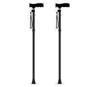Walking Stick Adjustable Height Mobility Aids Folding Walking Canes With Wrist Strap Walking Sticks For Men Women & Elderly Disabled Lightweight For Right & Left Handed Walking Stick Black (2)