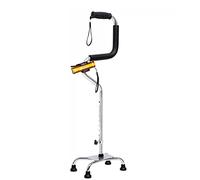 walking stick Crutches For The ElderlySenior Walking StickFour-legged CaneMultifunctional CrutchesNon-slip Lightweight Walking StickWalker For The Disabled With Light(Silver)
