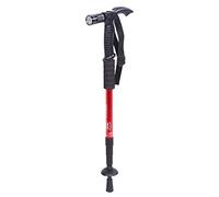 Walking Stick Easy Adjustable Height Anti-shock Extendable Elderly Men Womens Aid Mobility With LED Torch Lightweight (Red)