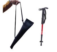 Walking Stick Easy Adjustable Height Anti-shock Extendable Elderly Men Womens Aid Mobility With LED Torch Lightweight (Red with Cover)