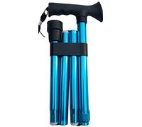 Walking Stick Easy Adjustable Height Folding Extendable Walking Cane, Lightweight Flexible and Durable Mobility Aid, Collapsible Walking Stick by VapourOn (Blue)