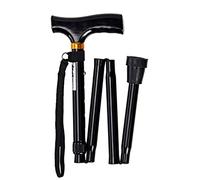 Walking Stick, Easy Adjustable Height Folding Extendable Walking Cane, Lightweight Flexible and Durable Walking Aid Mobility Aid by VapourOn (Black)