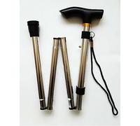 Walking Stick Easy Adjustable Height Folding Extendable Walking Cane, Lightweight Flexible and Durable Mobility Aid, Collapsible Walking Stick by VapourOn (Silver)