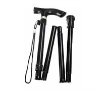 Walking Stick Easy Folding Adjustable Aluminium Cane for Men Women, Lightweight Collapsible Sticks Extandable Height, Flexible and Durable Mobility Aids Plain Multi Colors (Black)