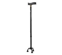 Walking Stick Elderly Crutches Three Feet Non Slip Cane Telescopic Height Adjustable Household Crutches,White,Black Practical