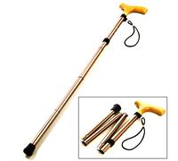 Walking Stick Foldable Aluminum Adjustable Height 84-94 CM Bronze Coloured