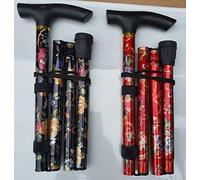 Walking Stick Folding Cane Assorted Colours, Flexible Durable Walking Aid, Collapsible Mobility Aid Adjustable from 33-37 inches, Healthcare Sl rgonomic (Fancy Walking Stick)