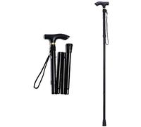 Walking Stick Folding Cane Walking Stick Folding Walking Crutches Folding Walking Sticks with Handle 5 Height Levels Adjustable for Men or Women Mobility Stick