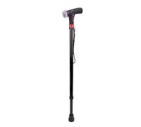 Walking Stick - Folding Walking Cane | Portable Folding Mobility Stick with Built-in LED, Alarm and FM Radio, Adjustable Height Support for Elderly, Cane