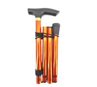 Walking Stick for The Elderly Walking Cane for Women & Men Retractable Section Folding Outdoor Trekking Stick Handy Folding Crutch 220 Lbs Capacity Portable Cane for Travel Aids Orange