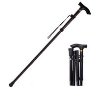 Walking Stick for Women, for Elderly Or Disabled, Folding Adjustable Height, Right Or Left Handed, Non-Slip Rubber Tip, Wrist Strap, Lightweight, Black