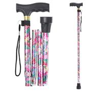 Walking Stick for Women for Stability Slim Lightweight Walking Stick for Women Portable 5 Level Height Adjustable Walking Stick Folding Walking Stick Comfortable Plastic T Handle Portable
