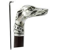 Walking Stick greyhound Dog CAVAGNINI Personalized Beech Wood & Pewter Handle, Max Length 38.5",5 Colors, 3 Rubber Tips, Engraving Option, Elegant Gift for Men Women, Vintage Style