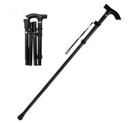 Walking Stick, Lightweight Flexible and Easy Adjustable Height Folding Extendable Walking Cane, Durable Walking Aid Mobility Aid Collapsible Walking Stick (Black)