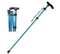 Walking Stick, Lightweight Flexible and Easy Adjustable Height Folding Extendable Walking Cane, Durable Walking Aid Mobility Aid Collapsible Walking Stick (Blue)
