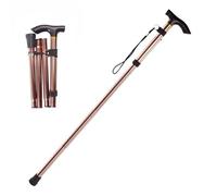 Walking Stick, Lightweight Flexible and Easy Adjustable Height Folding Extendable Walking Cane, Durable Walking Aid Mobility Aid Collapsible Walking Stick (Brown)