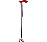 Walking stick Portable Walking Cane Holder Walking Stick Crutch for Old Man Elderly Telescopic Stable Nonslip Lightweight Height Adjustable with Movable 3 Feets and Wooden Handle Black Walking Sticks