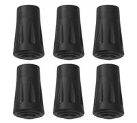 Walking Stick Protector, Trekking Pole Rubber Tips Black 6/12 pcs(Black-6pcs)